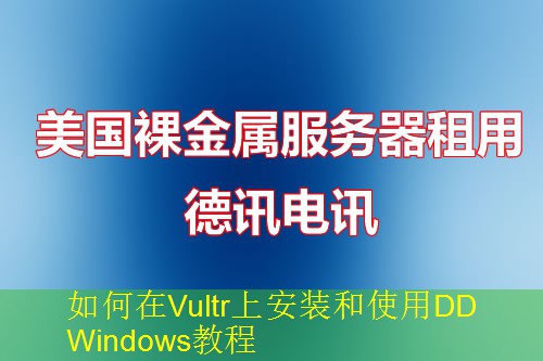 如何在Vultr上安装和使用DD Windows教程